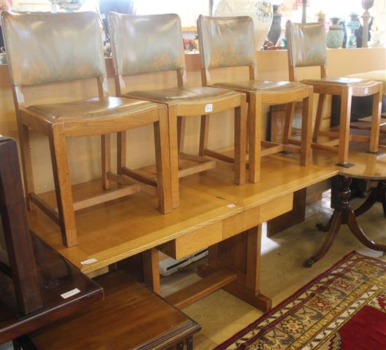 Deco light oak table and 4 chairs